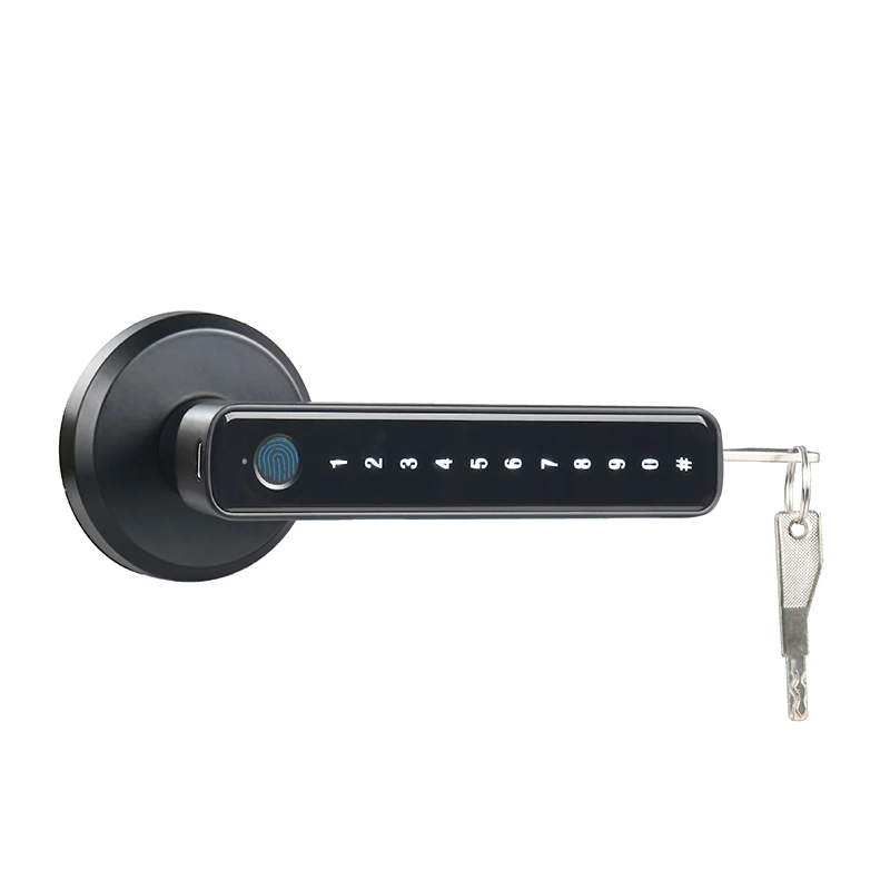 Tuya SmartLife APP Smart Fingerprint Biometrics Password Single Latch Lock Dead Bolt With Key For Indoor Wooden Metal Door