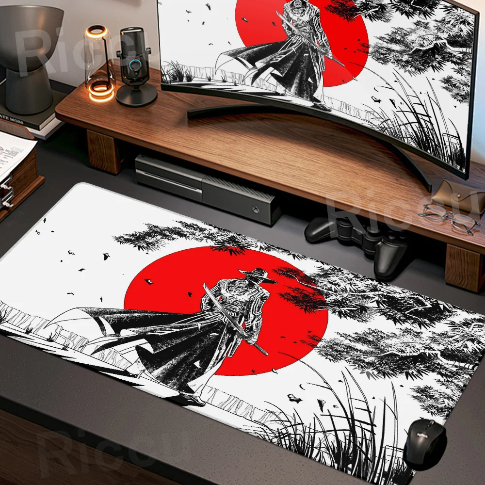 

Samurai Mouse Pad Non-slip Rubber Keyboard Gaming Mats Playmat Deskpad Computer and Office Mousepad Anime Gamer