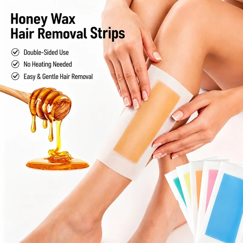 Honey Depilatory Wax Strips Double-sided Non-woven Fabric Wax Paper Full Body Hair Remover for Leg Armpit Bikini Arm Gentle