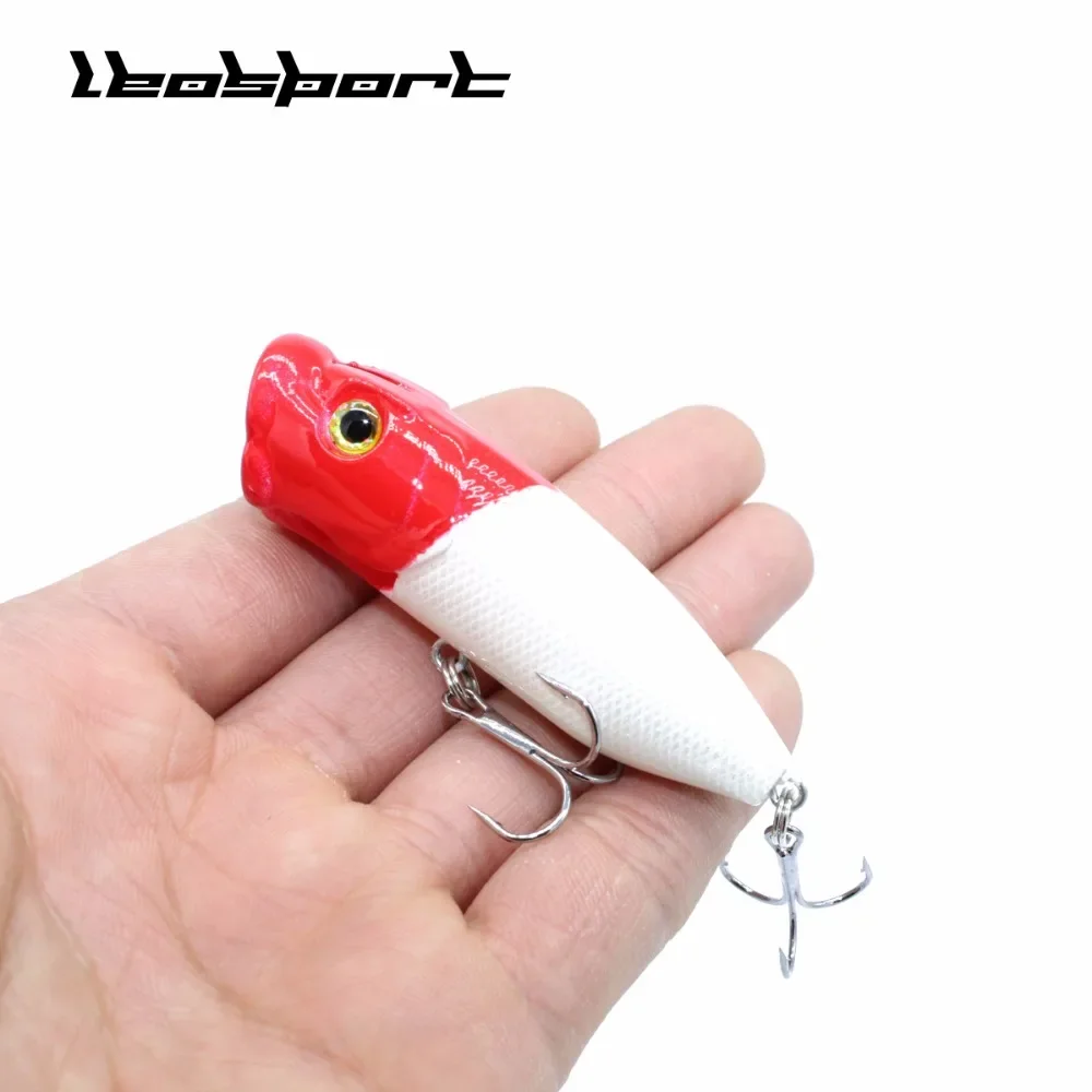 Hot Sale 1pcs Fishing Lure High Quality Topwater Popper bait Bass Crankbait Wobblers Fishing Tackle 6.5cm/12g 6 Colors Available