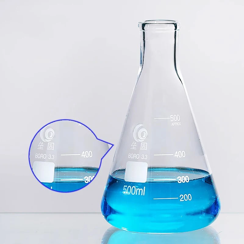 1pc 50ml to 1000ml Laboratory Borosilicate Erlenmeyer Glass Triangular Flask Conical Flask Chemical Experiment Container