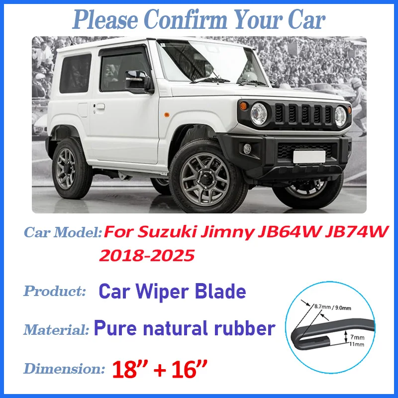 

Windscreen Wiper Blades For Suzuki Jimny JB64W Accessories JB74W Sierra Nomade 2018 2019-2025 Car Wipers Blade Cleaning Brushes