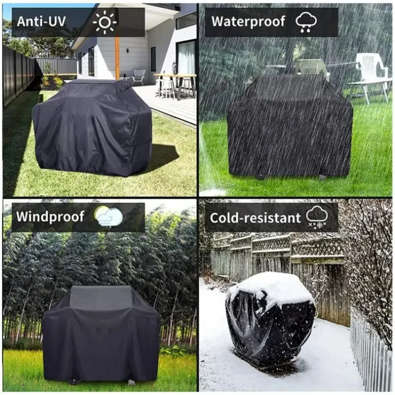 Heavy Duty Bbq Grill Cover For Outdoor Grill Waterproof Weather Resistant Uv & Fade Resistant With Velcro Straps Gas Grill Cover