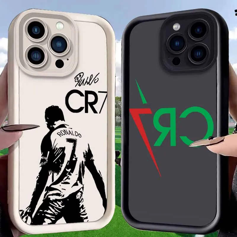 

Чехол CR7 для iPhone 16 E 15 Pro Max 14 Plus 13 12 Mini 11 Pro Max XS X 8 7 SE Мягкая жидкая силиконовая противоударная задняя крышка Funda