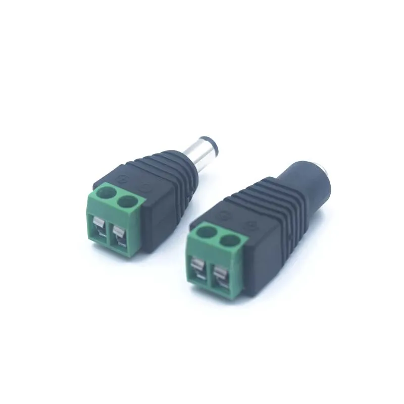 DC Terminal Connector Male and Female 2pin DC Power Plug Adapter 5.5 x 2.1mm Jack Connector Plug For LED Strip CCTV Camera