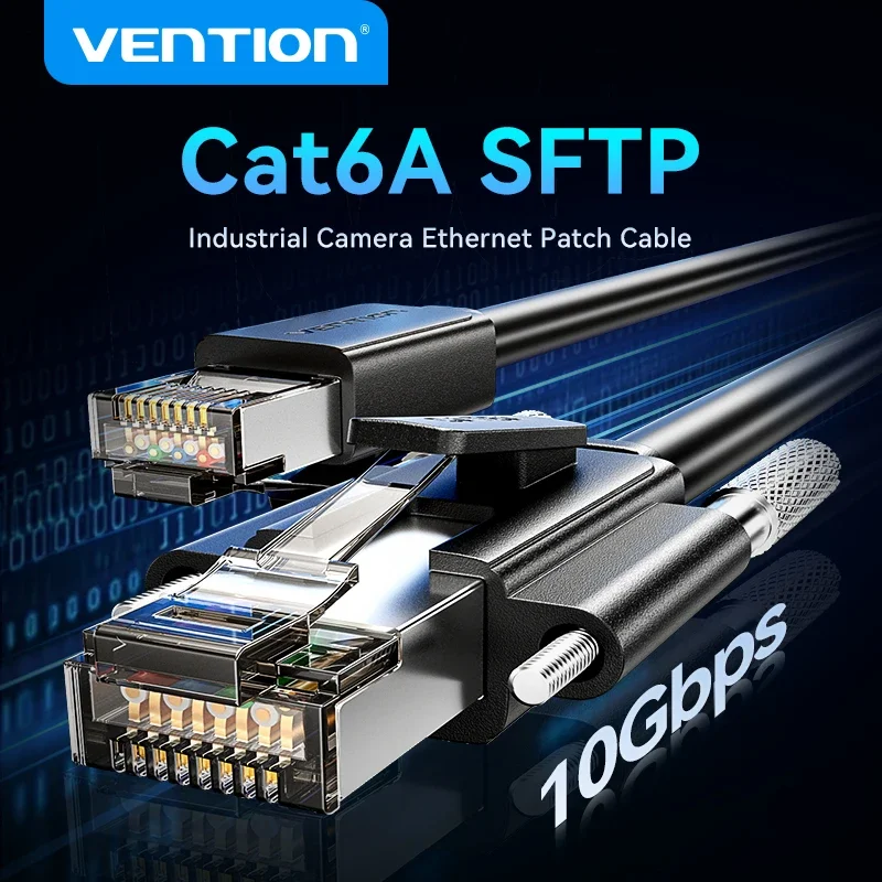 Vention Cat6A Kabel Ethernet 10Gbps SFTP RJ45 Przewód sieciowy do kamery przemysłowej Router komputerowy Modem PS4/5 Cat 6A Kabel krosowy