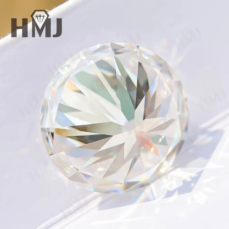 HMJ 0,1-13 Karat Moissanit-Stein, runde Form, Farbe D, Reinheit VVS1, Brillantschliff, Diamanttester-geprüft, mit GRA-Zertifikat, Perlen – Detail 29
