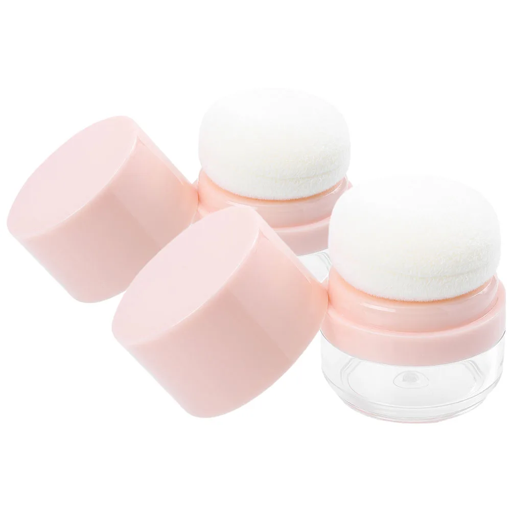 

2 pcs Mini Powder Container Empty Loose Small Box Travel Mushroom Head Puff Leakproof Compact Storage Case For Blush Highlighter