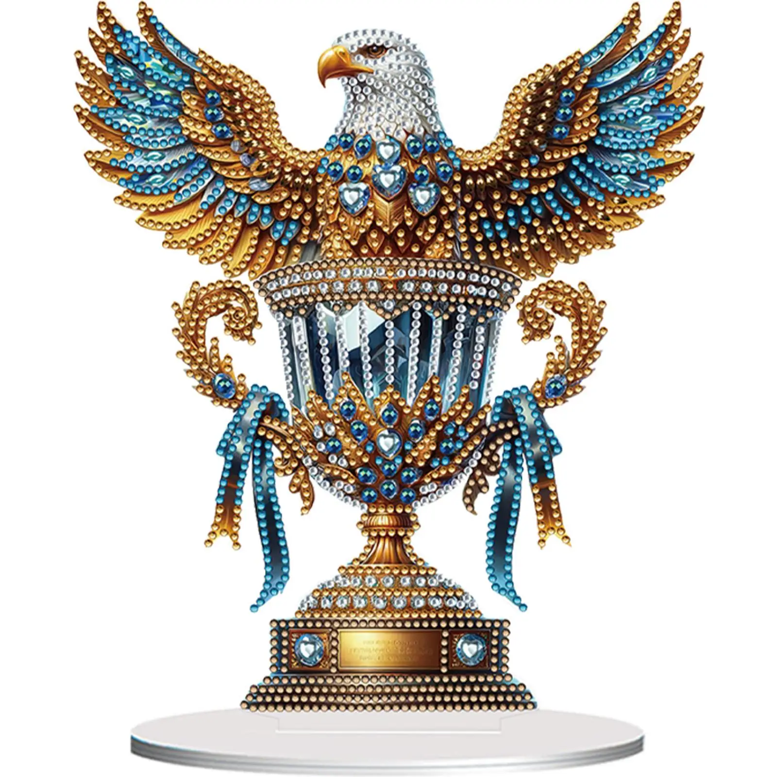 

Acrylic Special Shape Eagle Trophy Diamond Painting Desktop Ornaments for Office