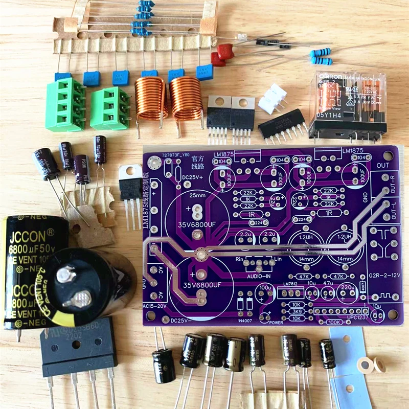 Плата усилителя LM1875 LM1875T, Hi-Fi аудио 2,0 двухканальный стерео Комплект «сделай сам»