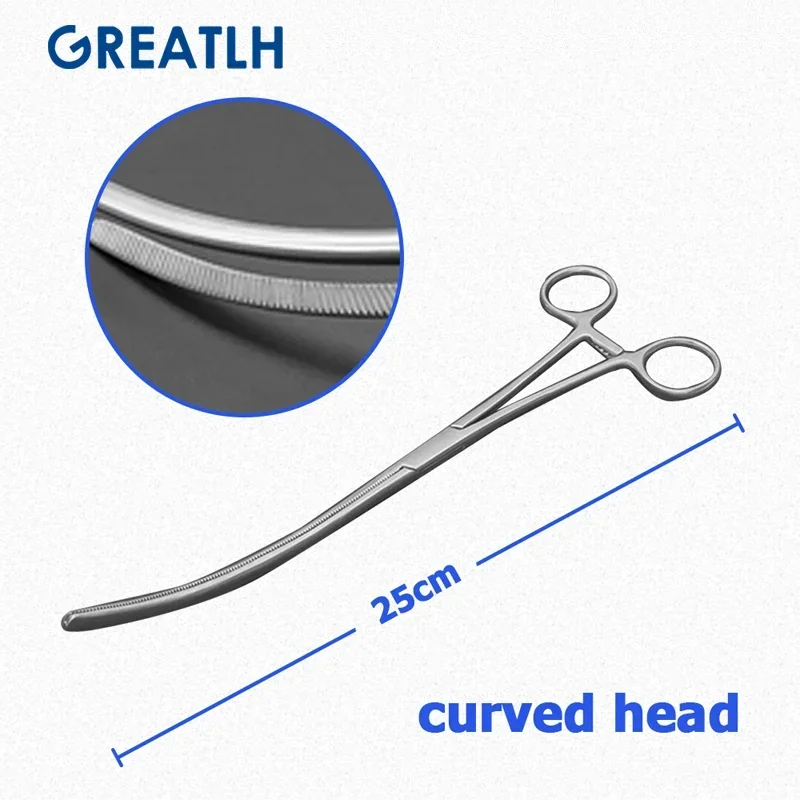 Bowel Clamps Intestinal Forceps Straight Curved Veterinary Medical Surgical Instruments 16.5cm/22cm/25cm