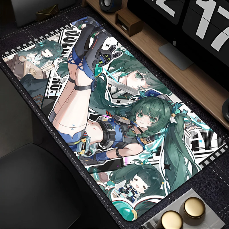 Zenless Zone Zero Qingyi Mouse Pad PC Gamer Cabinet Mousepad Kawaii Anime Sexy Girl Desk Mat Laptop Gaming Rubber Keyboard Rug