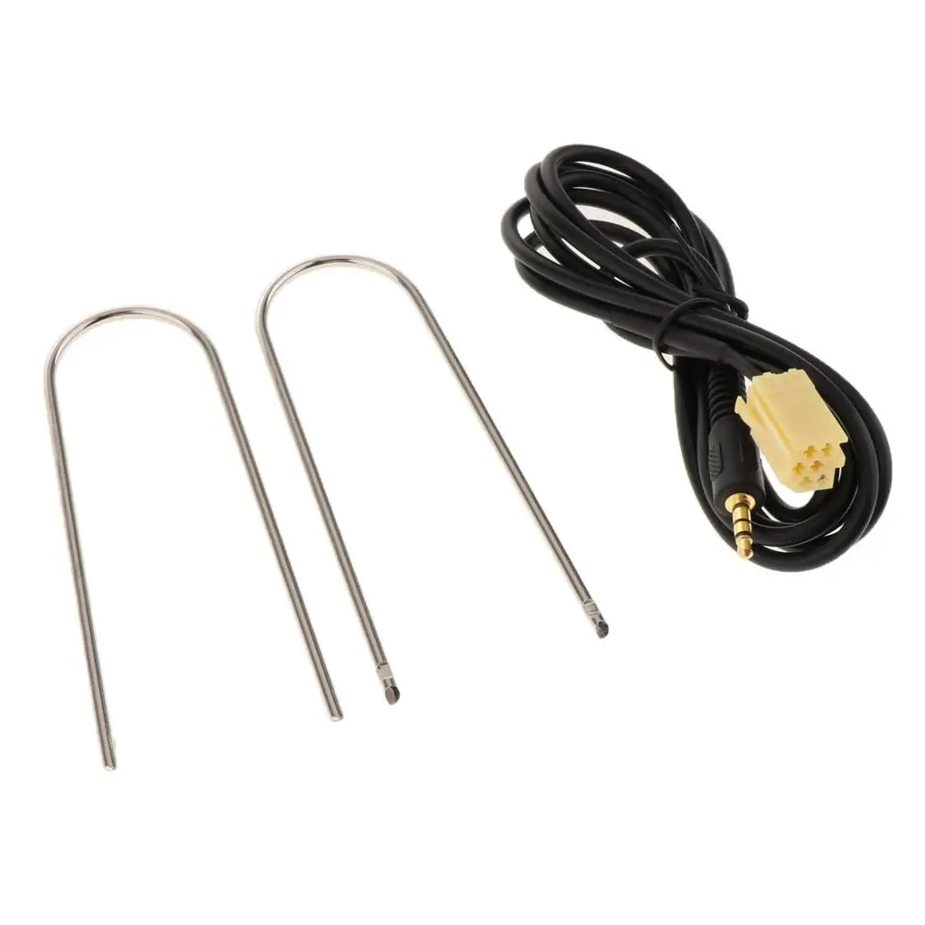Câble d'interface d'entrée Aux de voiture de 3.5mm avec 2 outils de retrait connecteur Jack femelle 6 broches pour Kit de Refit Audio Fiat Grande Punto 2007