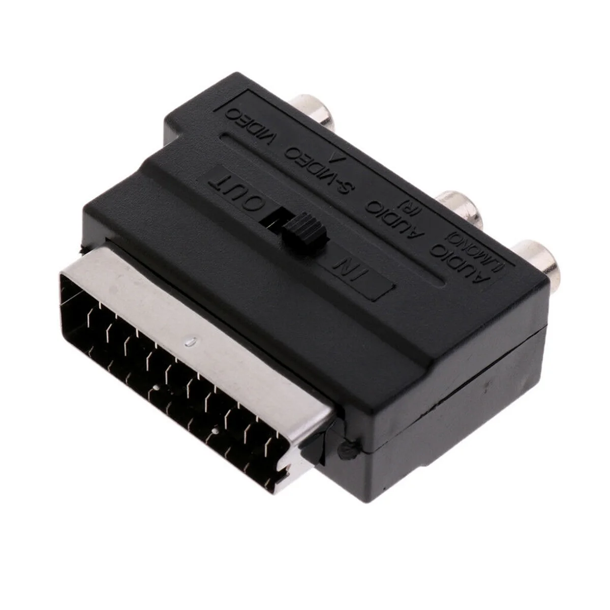 Audio Connector 2-In-1 Adapter Cable -Compatible to Scart Cable Audio Connector Male S-Video to 3 Scart for TV Port
