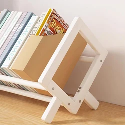 small bamboo wood book shelf white bookcase home office magazine racks portable bookshelf mini storage organizer