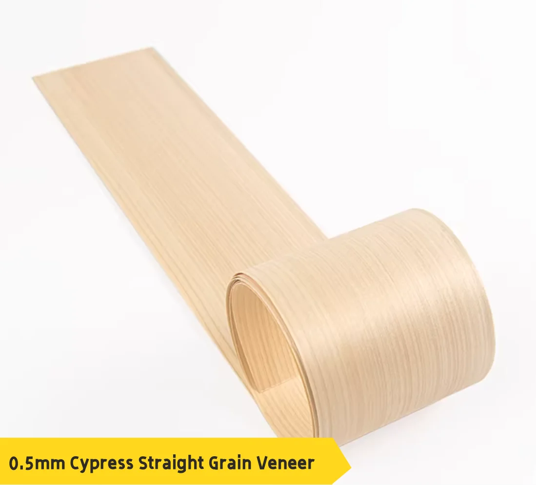 0.5mm  Natural Cypress straight Grain Wood Veneer Sheets Wardrobe Covering Veneer
