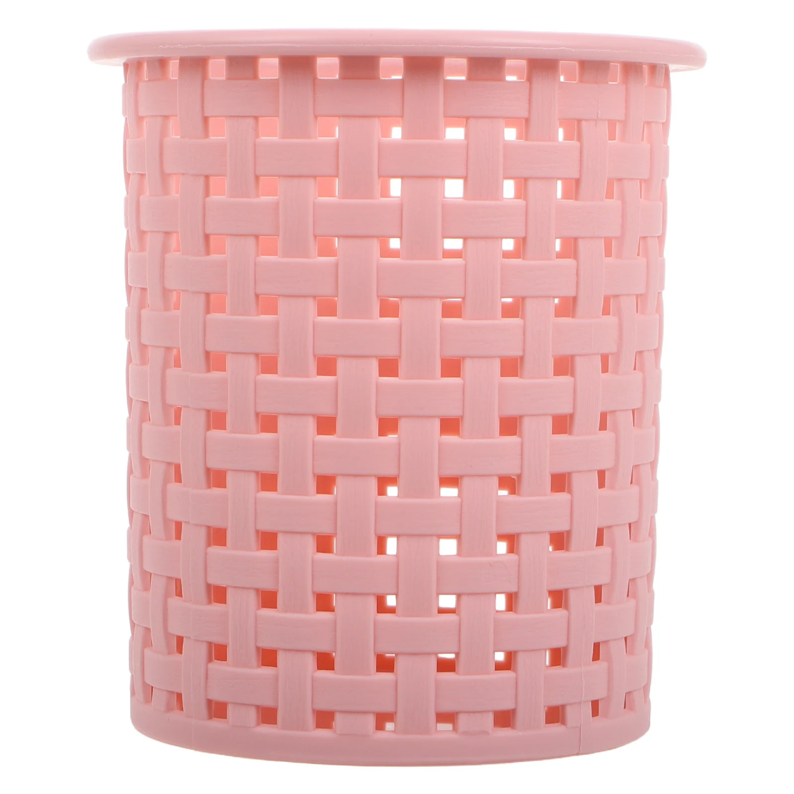 

Creative Faux Rattan Pen Holder Plastic Pencil Cup Desk Organizer Makeup Brush Brush Holder Office Storage