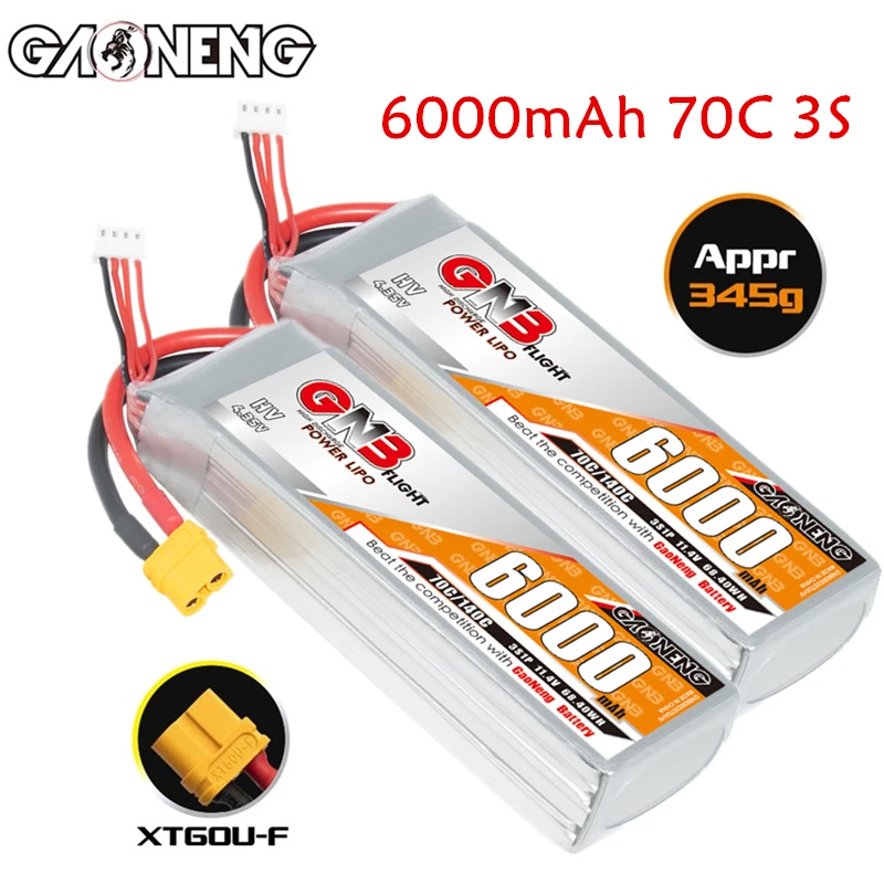 

RC FPV Racing Drone Battery GNB 11.4V 6000mAh Lipo Battery для БПЛА RC Вертолет FPV Дрон Автомобиль Лодка 3S 11.4V Аккумулятор с XT60