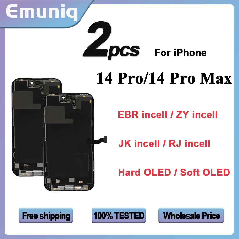 2 Pcs Incell Hard Soft OLED for iPhone 14 Pro 14 Pro Max LCD Display Touch Digitizer Assembly Screen Replacement 2 sold192,704.28214,111.61Save 21,407.33-10%1000emuniq LCD StoreSee previewSimilar item