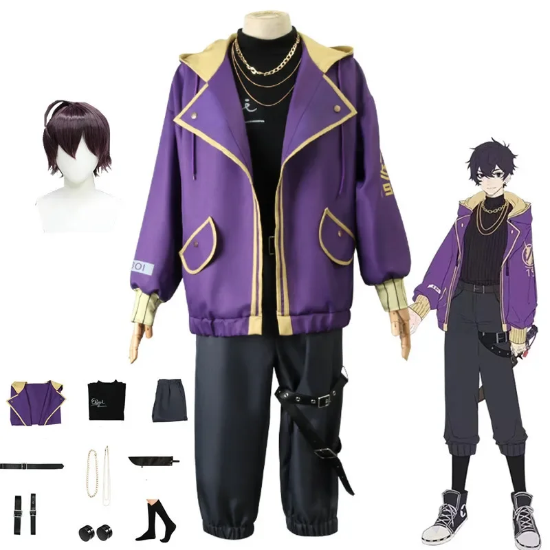 Vtuber Virtual Idol Shoto Cosplay Costume Aldult Unisex Exquisite Jacket Top Pants Wig Shoes Halloween Rave Party Anime Suit