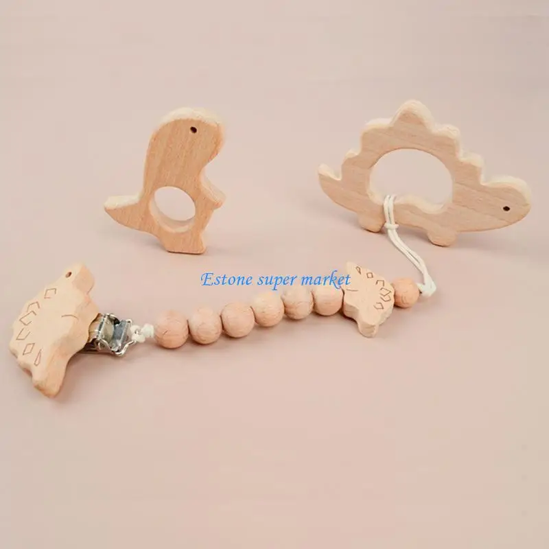 

090B Pacifier Chain Cartoon Animal Pattern Pacifier Clip Anti-lost Teether Lanyard Strap Baby Tooth Grinding Toy