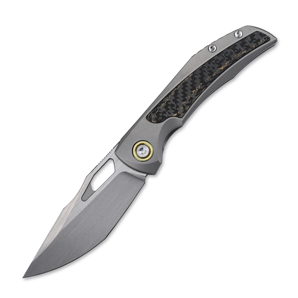 RIHE Pocket Hummingbird Knife with Clip High Quality M390 Blade TC4 titanium Handle Hunting Camping Outdoor Survival EDC