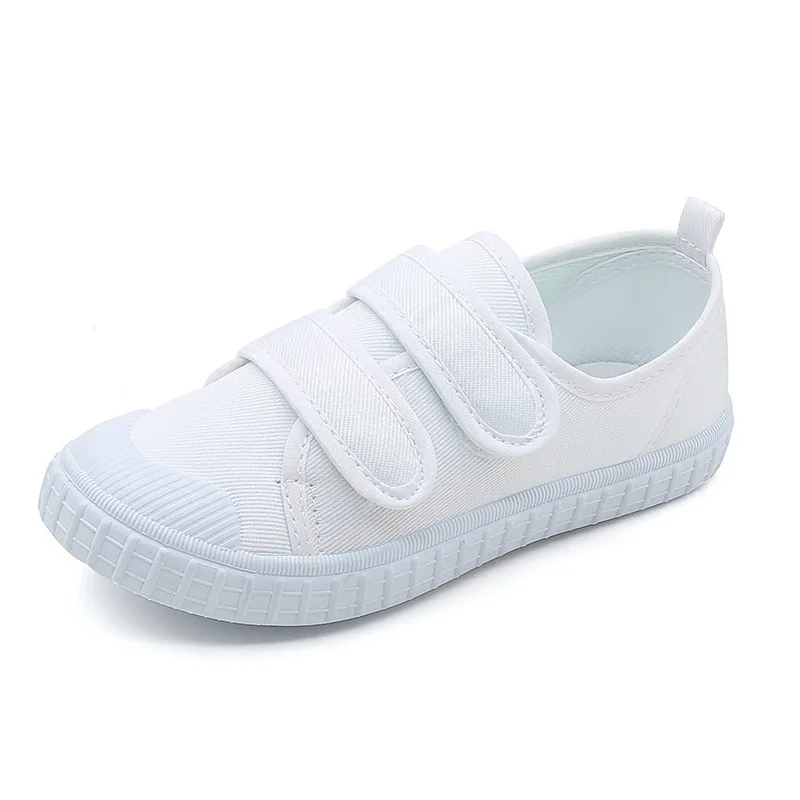 

Student White Sneakers Simple Children Board Shoes Boys and Girls Dance Performance Canvas Shoes Pure White Kid Casual Versatile
