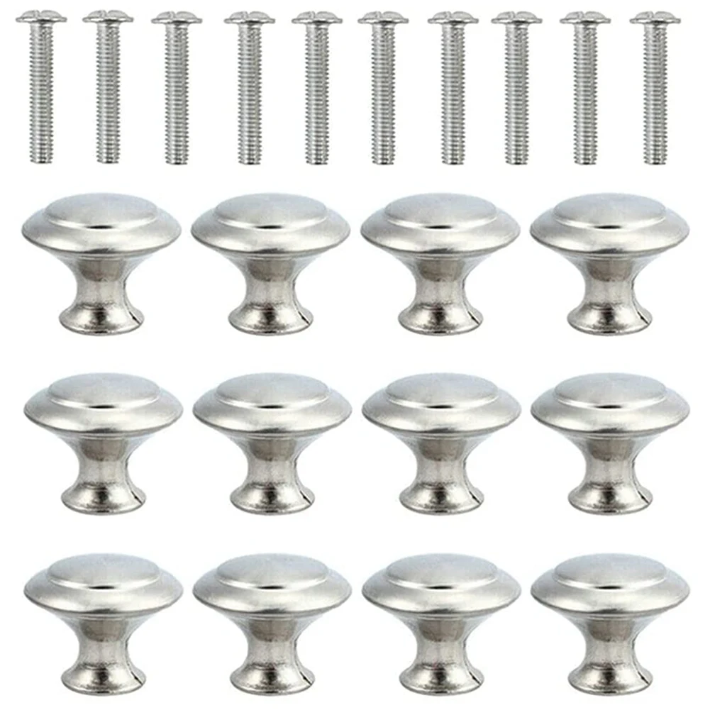 

12Pcs Stainless Steel Drawer Cabinet Door Knobs Pull Handle Dresser Door Pull Furniture Accessories with Screw Home Tool