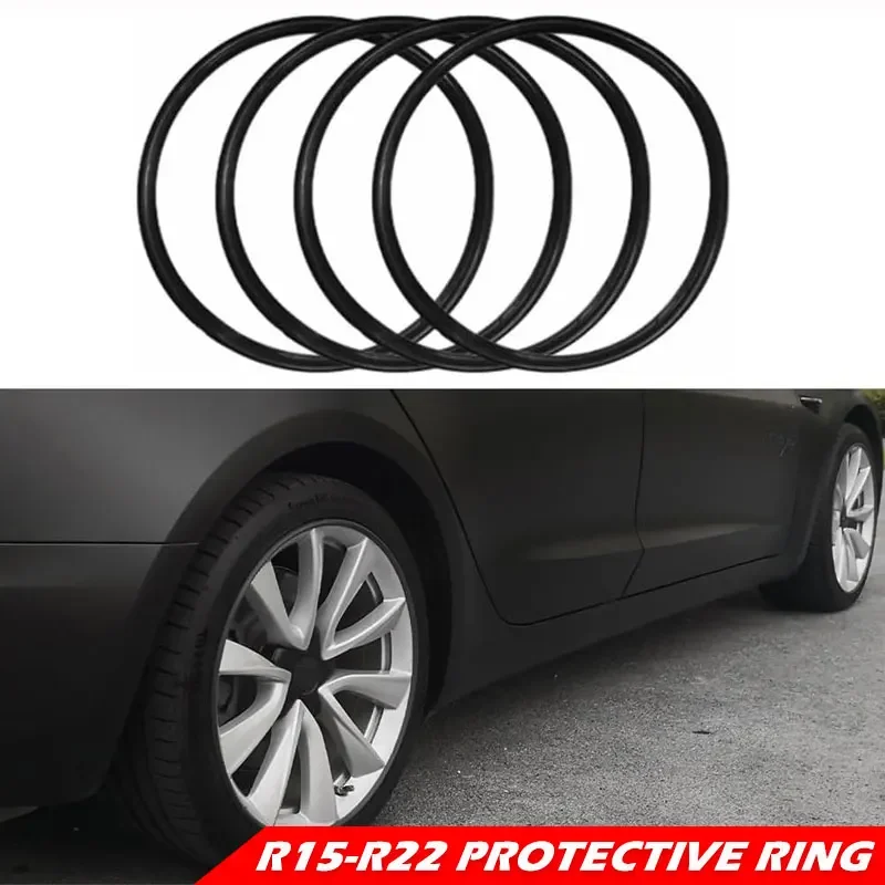 4PCS Automotive Alloy Wheel Protector Ring Anti-Scratch HubCap Patch R15 R16 R17 R18 R19 R20 R21 R22 Full Rim Cover Accessories