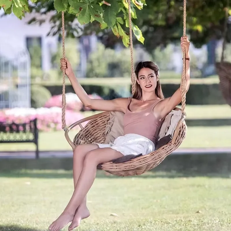 Nordic Viral Hanging Chair Rattan Swing Rocking Chair Lazy Bird Nest Cradle for Indoor Home Balcony Girls Leisure Furniture