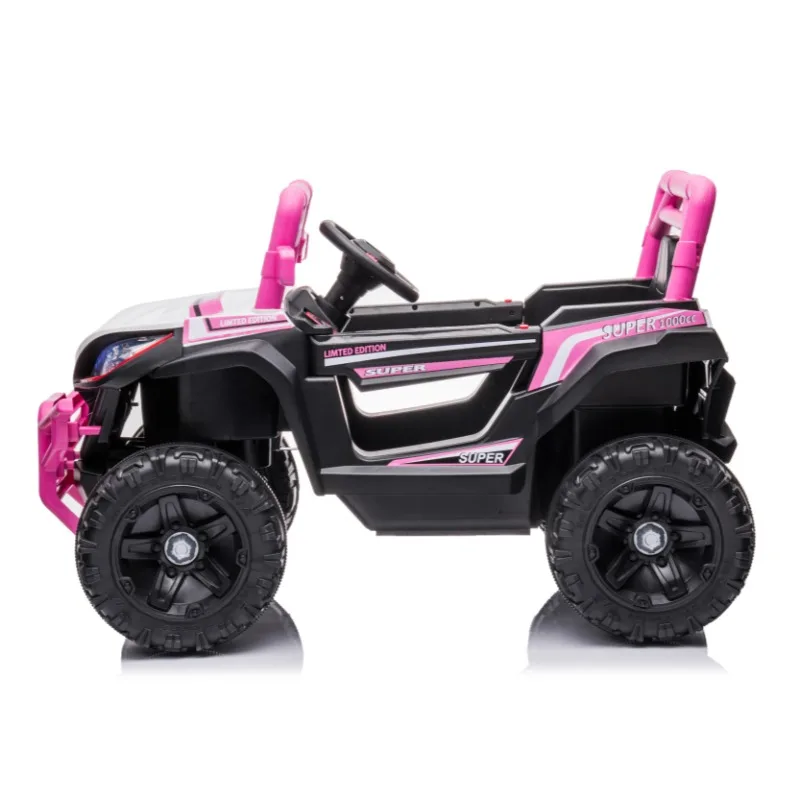 12V7A*1 30W*4 arranque con un botón, hacia adelante y hacia atrás, alta y baja velocidad, música, luz delantera, absorbente de cuatro ruedas para niños que viajan en el coche