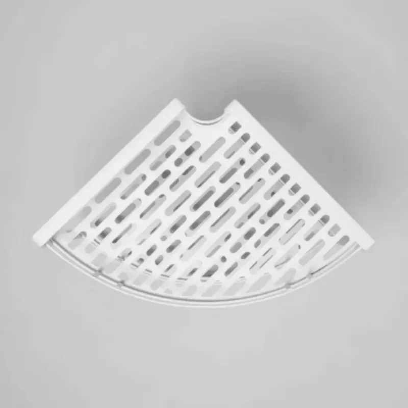 Перфорированная металлическая двухслойная угловая полка (белая) — кухонная полка для хранения, полка под раковину