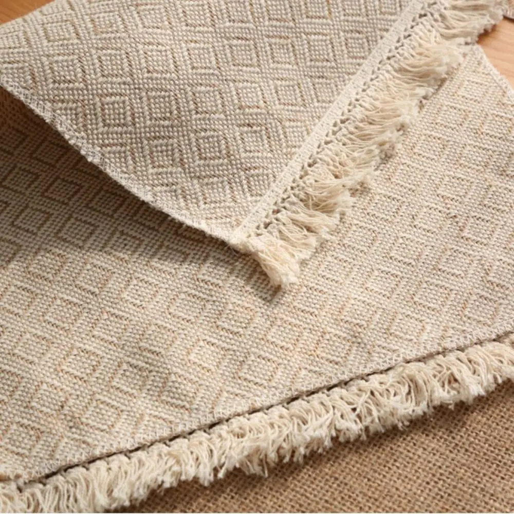 Ins Simple Vintage Placemats Comfortable Soft Table Mats High Quality Natural Cotton Linen Household Napkin