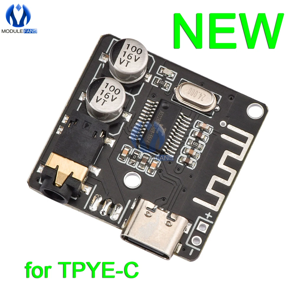 3.7-5V Mini Bluetooth Stereo Audio Receiver Board Module With Mic for arduino MP3 Player Bluetooth Lossless Decoder Board Type-C