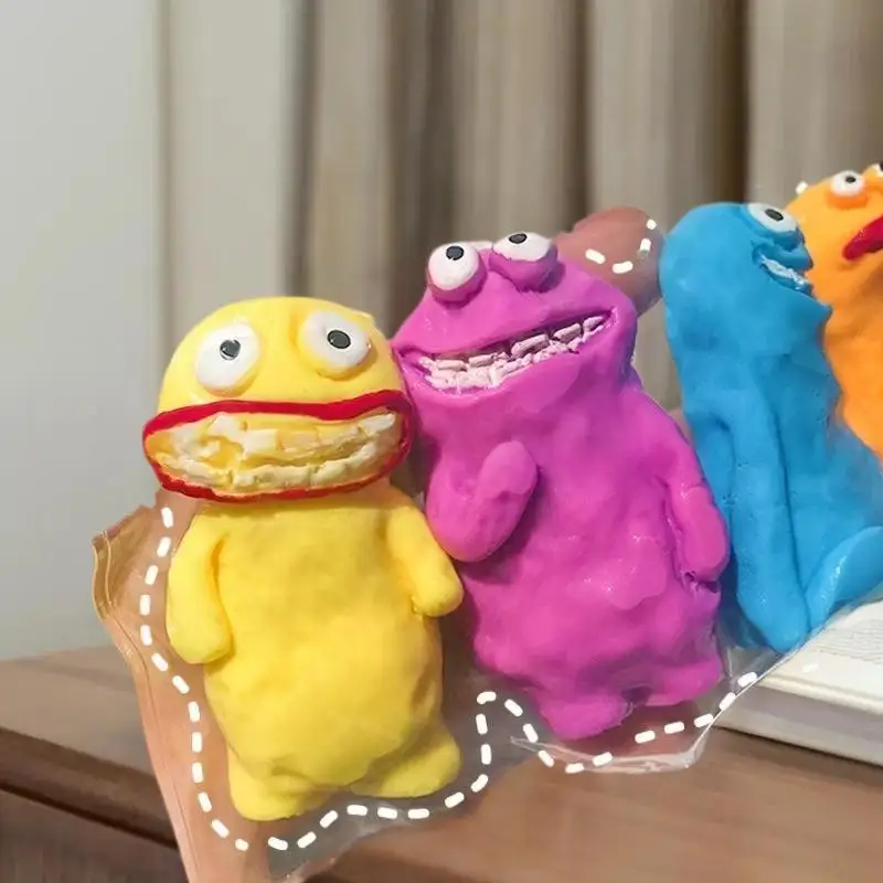 5個セットのスクイーズ可能な粘土人形モンスター：ストレス軽減、癒し系音楽玩具で軽やかな楽しみを
