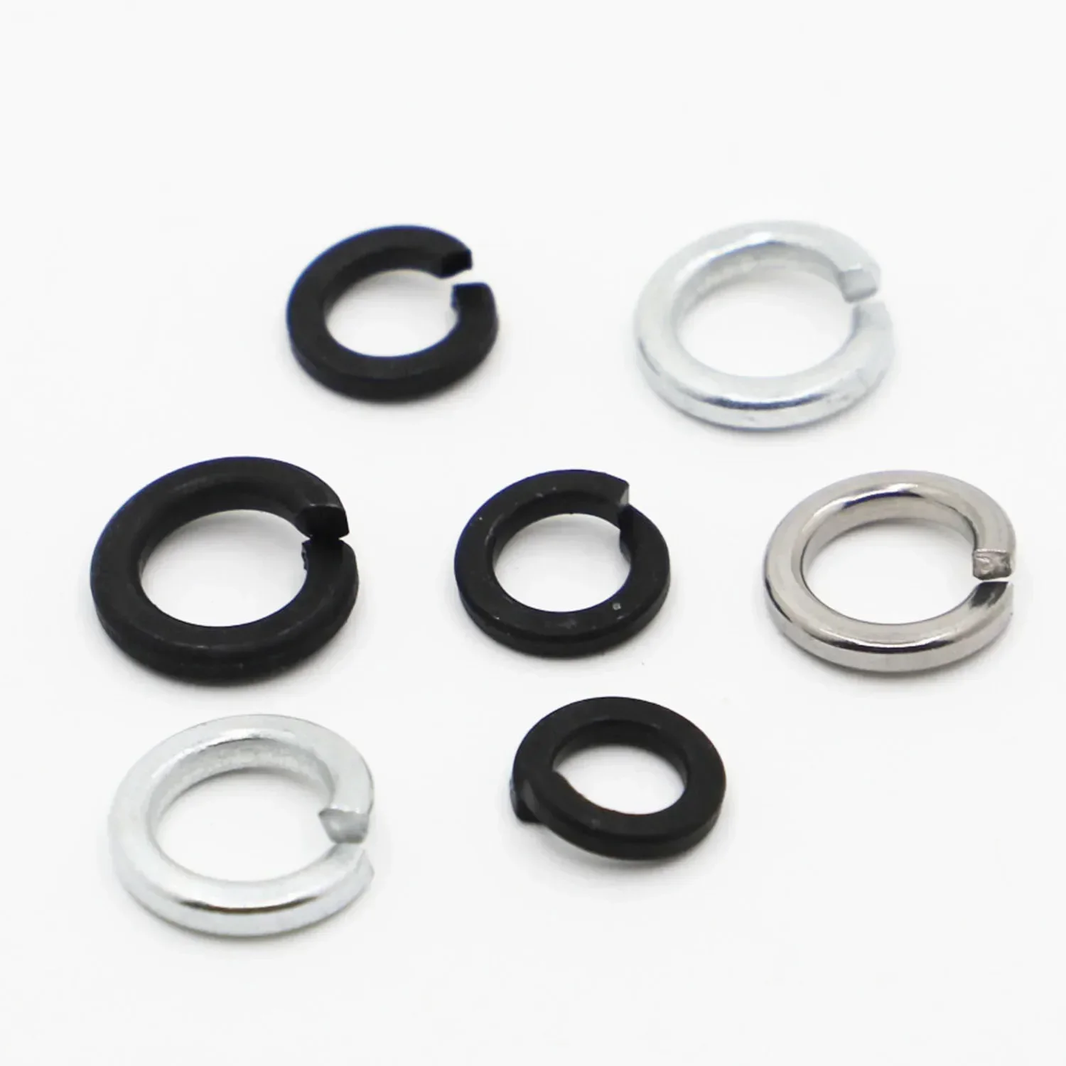 M2- M2.5 M3 M4 M5 M6 M8 M10 M12 M16-m24 Gb93 304 Stainless Steel White Black Zinc-plated Spring Split Lock Washer Elastic Gasket
