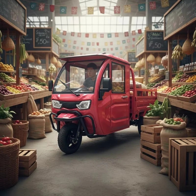 New Arrive 1200W New Energy Electric Trike Scooter 3-Wheel Closed Body Cargo Tricycle with High Payload for Efficient Delivery