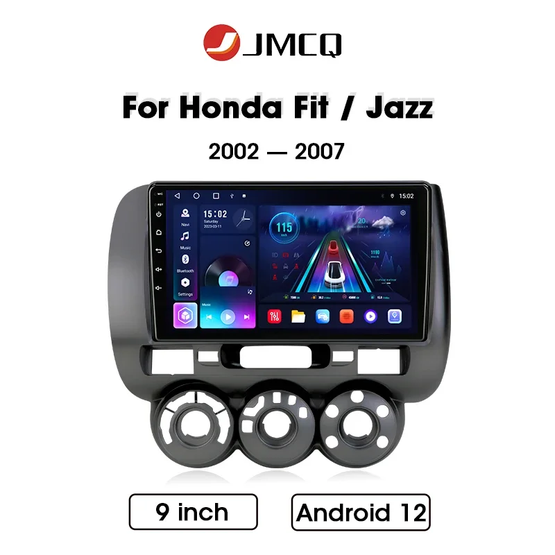 

JMCQ 9" Car Radio For HONDA FIT JAZZ 2002 2003 2004 2005 2006 2007 Android 12 Multimidia Video Player Head Unit wireless Carplay