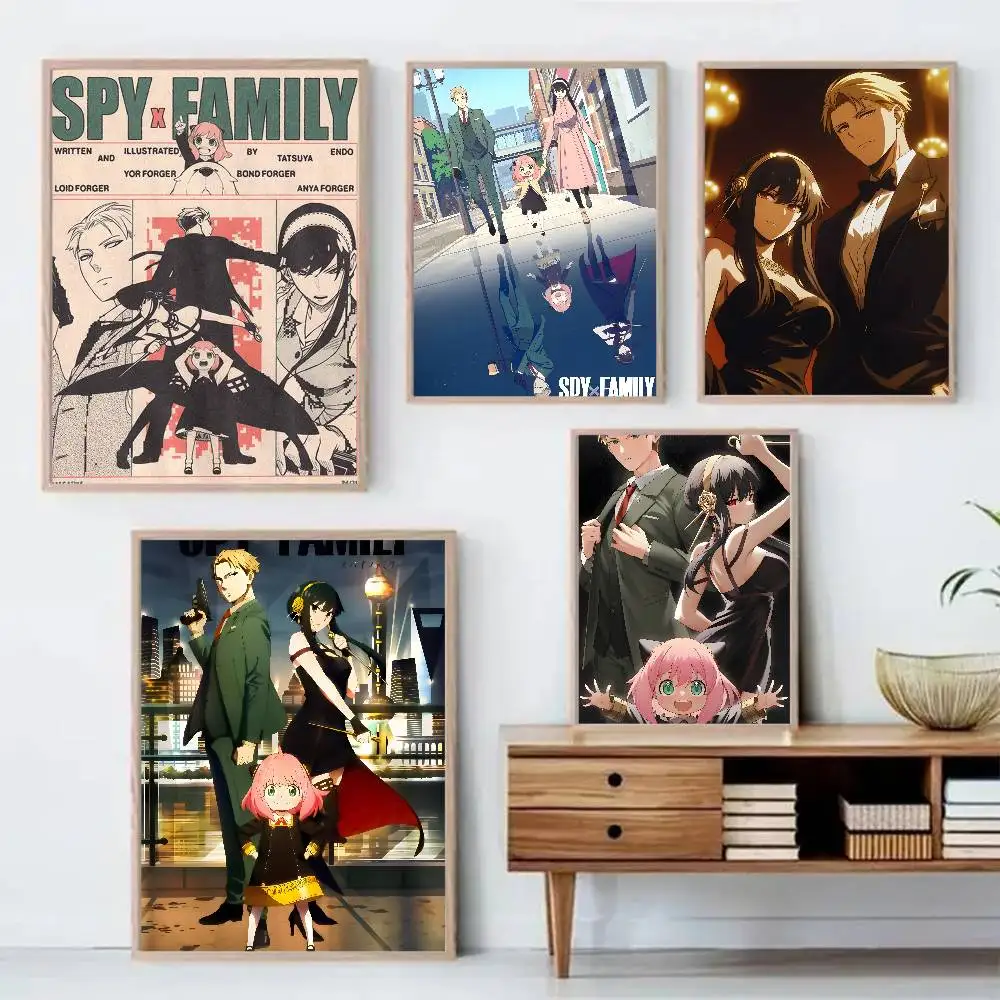Spy x Family Poster  Self-adhesive Art Waterproof  Sticker Coffee House Dorm Room Wall Decor