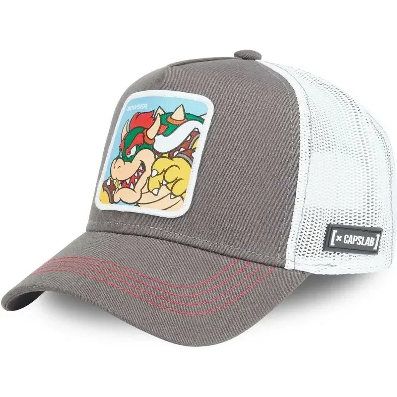 MINISO Anime Cartoon Super Mario Bros Embroidery Adult Outdoor Sport Baseball Caps Summer Men Women Hip Hop Sunshade Mesh Hat