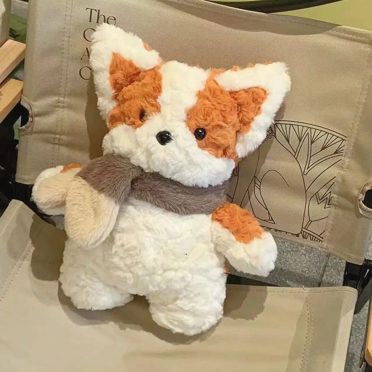 Cute Scarf  Pet Corgi Plush Doll Animal Husky Black Dalmatian Doll Cloth Sleeping Super Cute Dog Pillow Girl Sleeping Companion