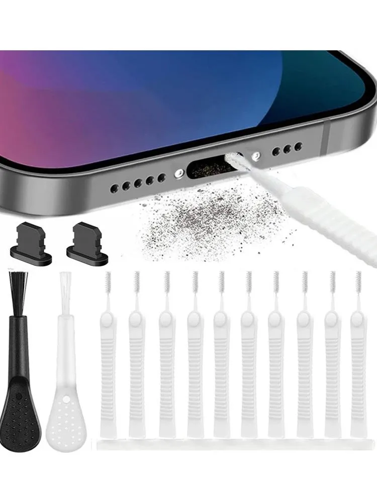 Brosse de nettoyage universelle pour écouteurs sans fil Bluetooth, outils de dépoussiérage pour IPhone IPad AirPods, Port de chargement, bouchon anti-poussière, 14 pièces