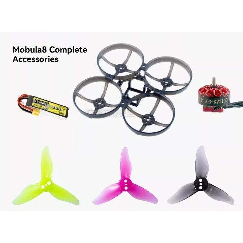 MobuLa8  85MM PFV Frame   Grignard 550mah Motor  CW CCW motor EX1103    Three Bladed Propeller  for RC Drones
