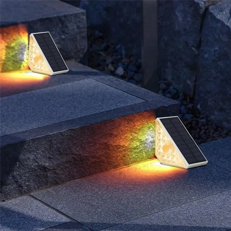 AB45 Luci per gradini per esterni da 2 pezzi Luci per scale impermeabili a LED Luci da ponte ad alta luminosità Luci per gradini multiuso per giardini