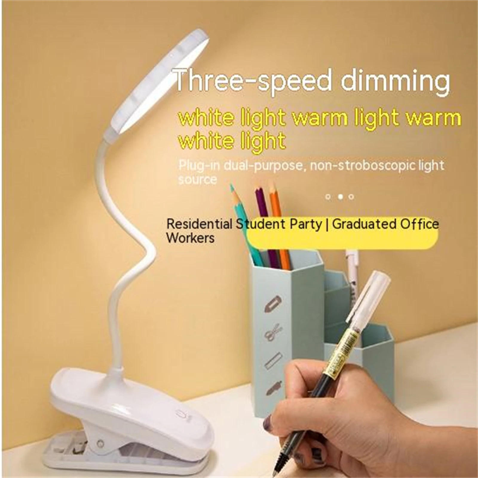 Led Desk Lamps With Clip 3 Modes Dimming Eye Protection USB Rechargeable Table Lamp Night Lights