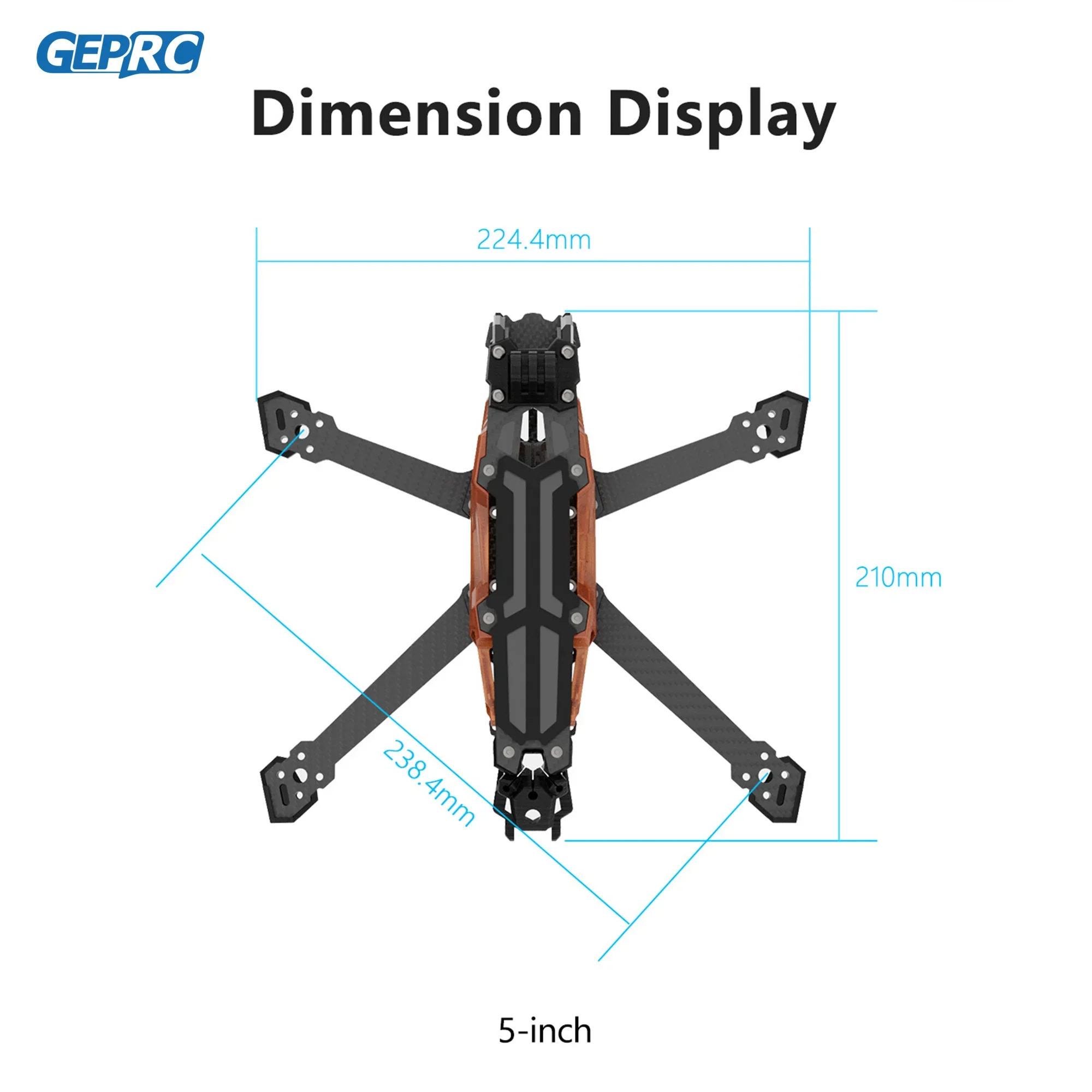 GEPRC GEP-Vapor-D5 O4 Pro Frame 5-calowy dron z włókna węglowego FPV RC Quadcopter Frame