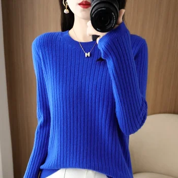Striped O-Neck Pullover 6 2026 Women Sweaters Autumn Winter Long Sleeve Pullovers O-neck Stripe Warm Pullover Korean Fashion Bottoming Shirts Loose Jumper 6