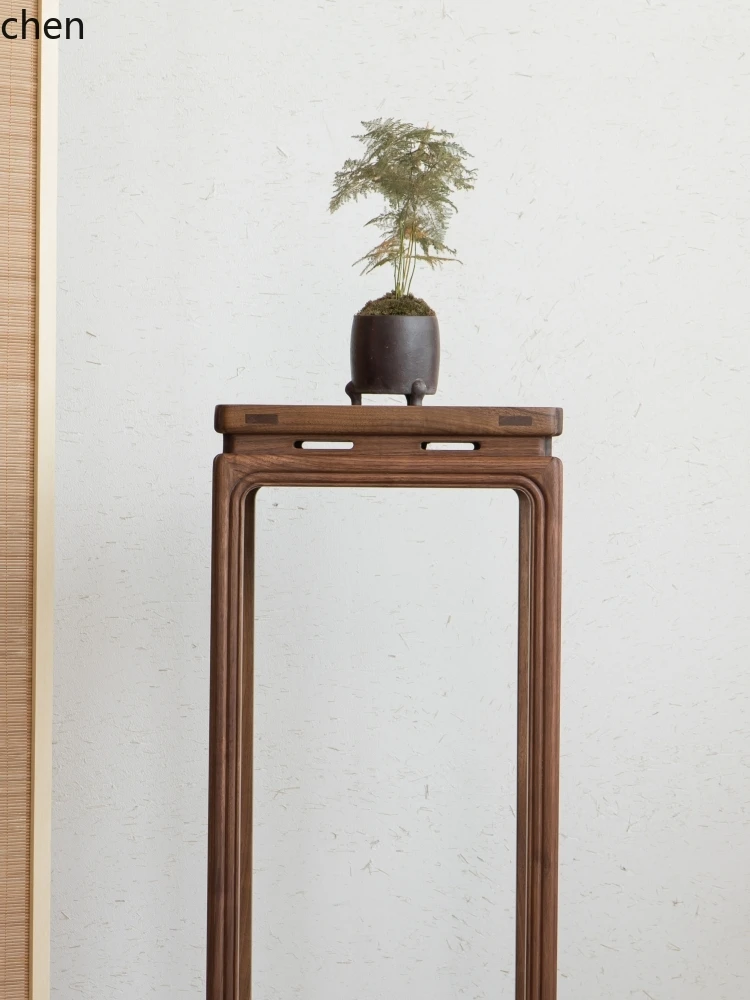 ZML flower several black walnut old elm solid wood living room bonsai rack