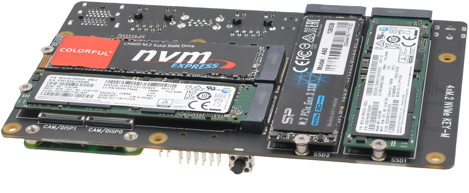 Placa Raspberry Pi CM5 IO NAS 4xNVMe Ethernet dupla X1502