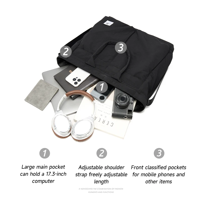 Grand sac à main Oxford pour hommes, mallette pour ordinateur portable 17.3 pouces, grande capacité, sac à bandoulière de voyage, sacoches d'affaires, haute qualité